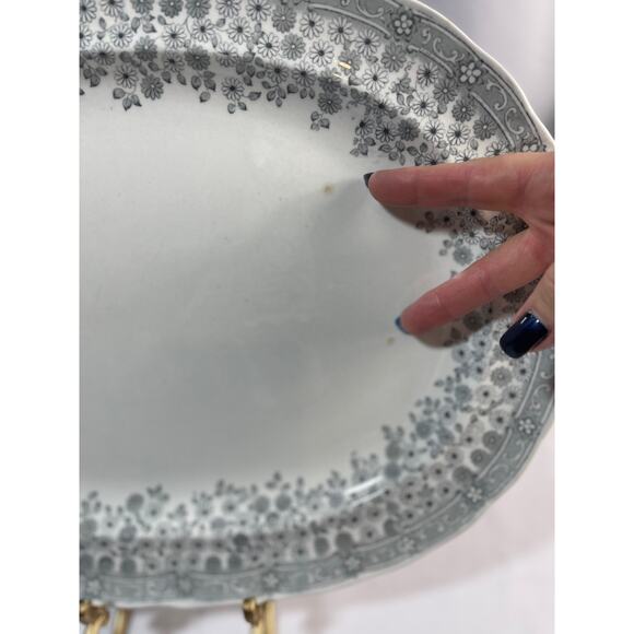 Antique Numbered LS & S Columbus Furnivals 16" Platter - 1852 Reg Number - Picture 4 of 10